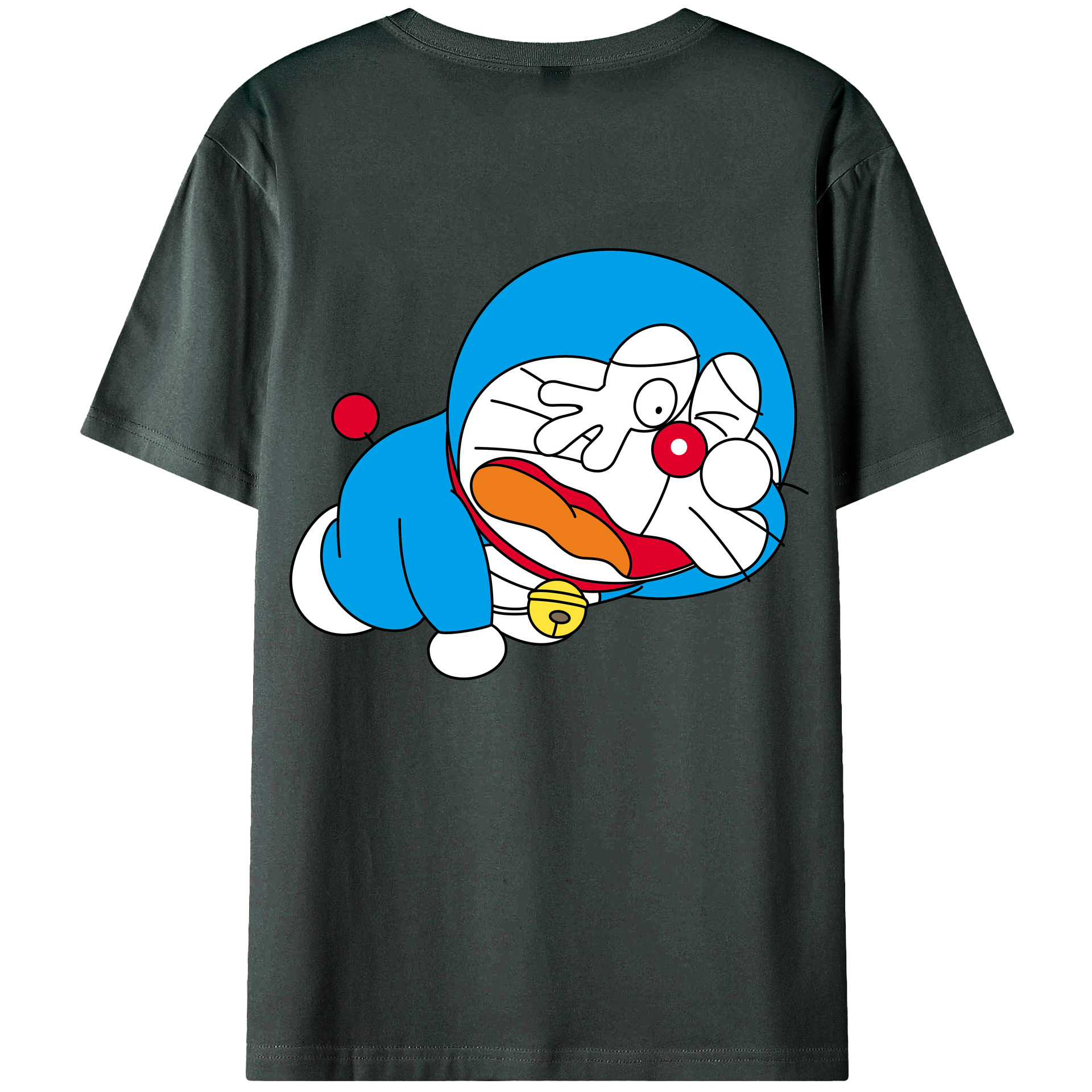 （画像用） ドラえもん Doraemon 綿100％ メンズ半袖Tシャツ（バックプリント） 通気性